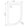 Picture of Thickened Acrylic Fibreglass Quadrant Shower Tray R550, Waterproof, Custom for Projects