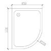 Picture of Thickened Acrylic Fibreglass Quadrant Shower Tray R550, Waterproof, Custom for Projects