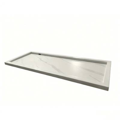 Custom Sintered Stone Seamless Waterproof Recessed Accessible Bathroom Shower Base