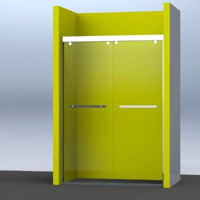 Straight Line Sliding Door Shower Screen, Glass Wet and Dry Separation Divider