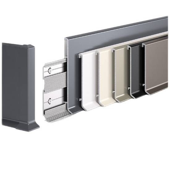 Picture of Aluminium Alloy Snap-On Slim Skirting Board 6/8cm, Ultra-Thin Minimalist Metal Skirting