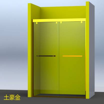Picture of Stainless Steel Straight Sliding Shower Screen with Glass Partition