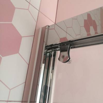 Stainless Steel Straight Sliding Shower Screen with Glass Partition