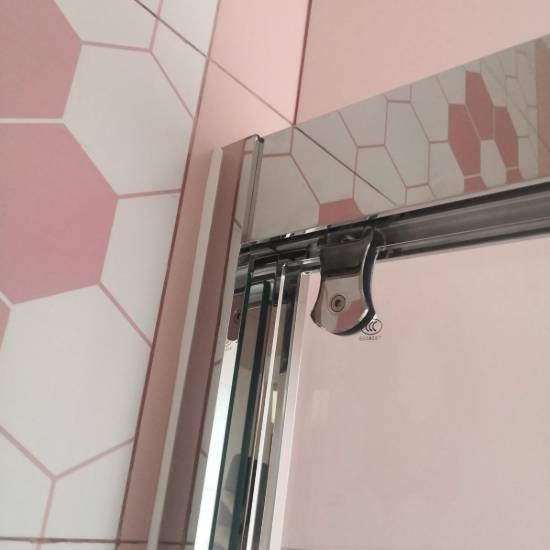 Picture of Stainless Steel Straight Sliding Shower Screen with Glass Partition