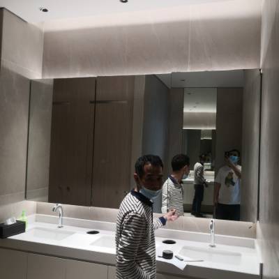 Custom Smart Mirror 5mm Silver Mirror, Touch Switch LED Light, Heated Demister