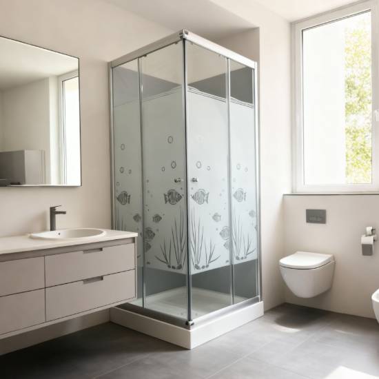 Picture of Caravan Square Sliding Shower Glass Partition, Australia and North America Base