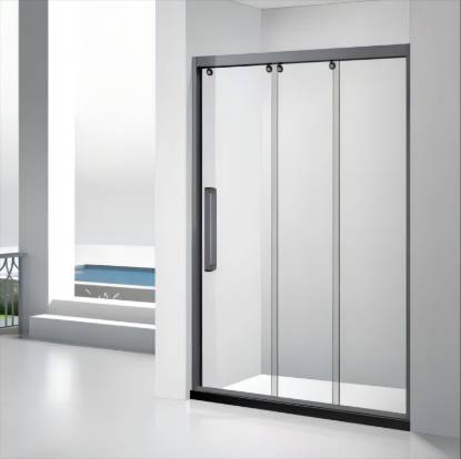 Picture of Ultra Slim Frame Bathroom Partition Profile and Hardware, Inline Triple Sliding Door