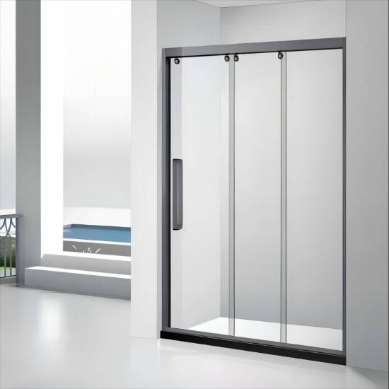 Picture of Ultra Slim Frame Bathroom Partition Profile and Hardware, Inline Triple Sliding Door