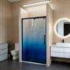 Picture of Reinforced Stainless Steel Inline Sliding Shower Enclosure, Art Glass, Complete Hardware