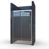 Picture of Reinforced Stainless Steel Inline Sliding Shower Enclosure, Art Glass, Complete Hardware