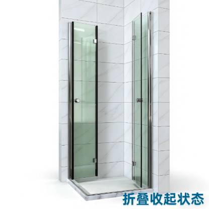Picture of Custom Square Pivot Door Shower Enclosure, Foldable Space Saving, Easy to Install