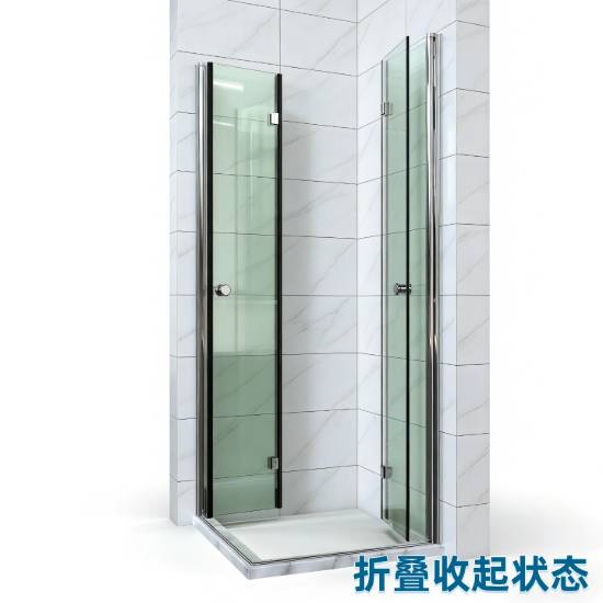 Picture of Custom Square Pivot Door Shower Enclosure, Foldable Space Saving, Easy to Install