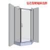 Picture of Frameless Toughened Glass Triangular Shower Enclosure with Stainless Steel Pivot Hinges