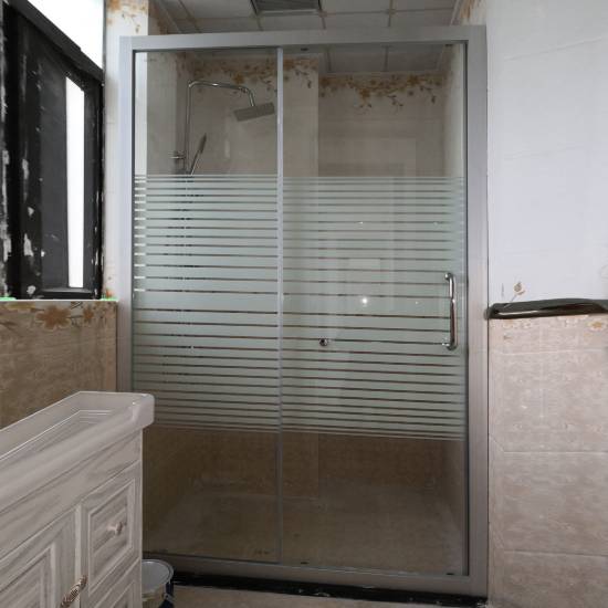 Picture of Aluminium Frame Sliding Shower Screen, Toughened Glass, Ultra-Quiet Double Roller Divider