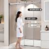 Picture of 60in x 72in Frameless Double Sliding Shower Door, Toughened Glass, Hardware Set