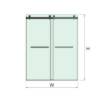 Picture of 60in x 72in Frameless Double Sliding Shower Door, Toughened Glass, Hardware Set