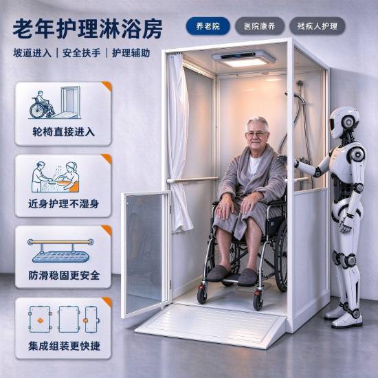 Picture of Aged Care Accessible Shower Enclosure, Integrated Bathroom, Wheelchair Access
