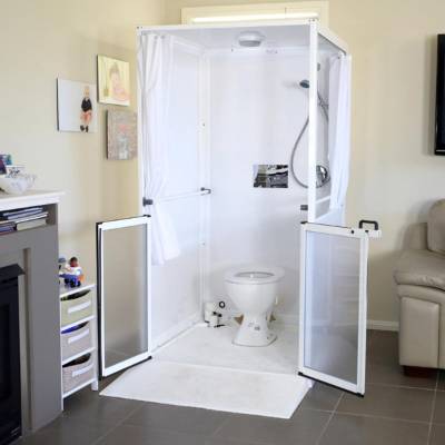 Aged Care Accessible Shower Enclosure, Integrated Bathroom, Wheelchair Access