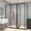 Picture of Stainless Steel Shower Enclosure with Tempered Glass Screen, Wet and Dry Separation