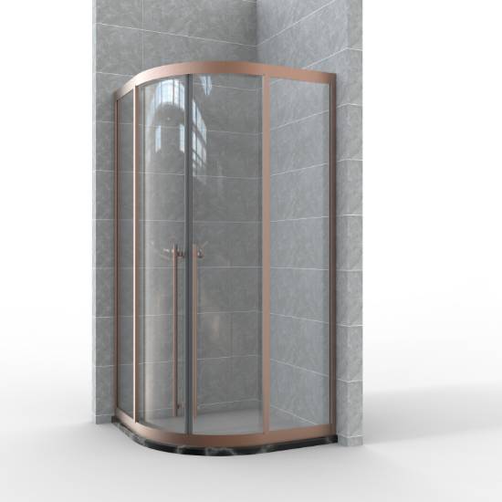 Picture of Custom 304 Curved Sliding Shower Screen, Titanium Gold, Antique Brass or Rose Gold, 8mm Glass