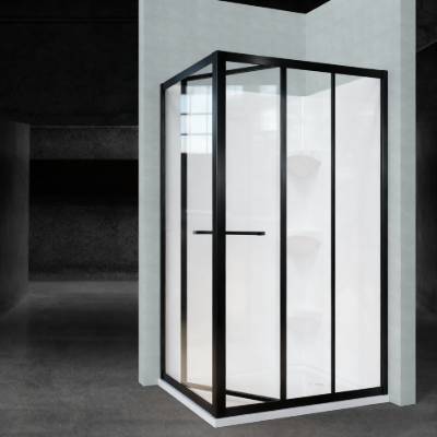Narrow Frame Stainless Steel Square Corner Shower Enclosure, Wet and Dry Separation Screen