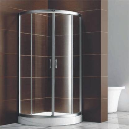 Picture of Full Curved Double Sliding Glass Shower Enclosure, Aluminium Profile, Stainless Steel
