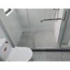 Picture of Custom Film Coated Toughened Glass Sliding Shower Screen, Silver Aluminium, Quiet Rollers