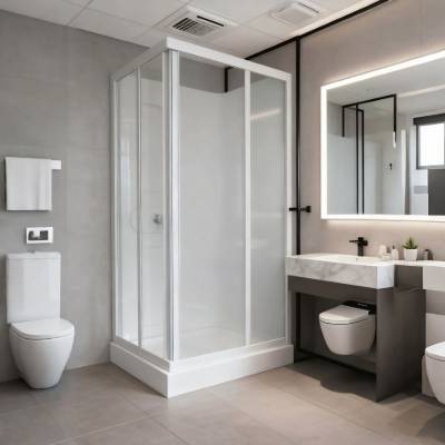 4mm Toughened Glass Shower Enclosure, Stainless Steel Quiet Rollers, Integrated Handle