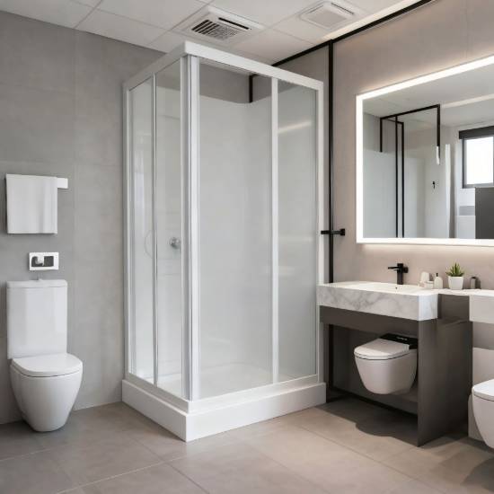 Picture of 4mm Toughened Glass Shower Enclosure, Stainless Steel Quiet Rollers, Integrated Handle