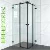Picture of Custom Recessed Accessible Stainless Steel Sliding Shower Enclosure, Industrial Style