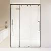 Picture of Stainless Steel Frame Glass Shower Screen, 1 Fixed 2 Sliding Panels, for Hotels and Homes
