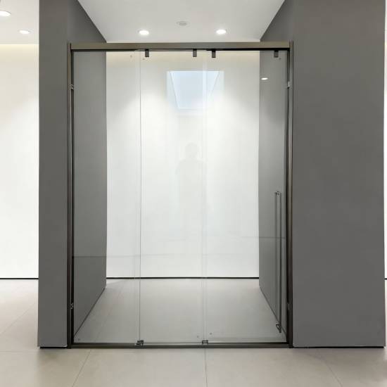 Picture of Custom Straight 3-Panel Sliding Shower Screen, 304 Stainless Steel, 8mm Ultra-Clear Glass