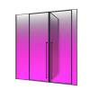 Picture of T-Shape Glass Partition, 304 Stainless Steel Pivot Door Shower Screen, Non-Standard Sizes