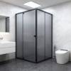 Picture of Square Pivot Hinged Glass Shower Door, Precision Cast Stainless Steel Fittings, Safety Film Glass