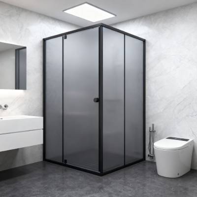 Square Pivot Hinged Glass Shower Door, Precision Cast Stainless Steel Fittings, Safety Film Glass