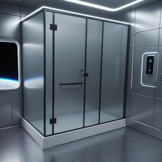 Picture of Custom Base and Partition Shower Cubicle, Lockable Hinged Glass Door and Roof, Rentals