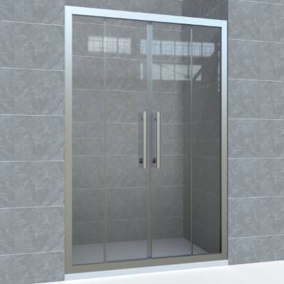 Shower Screen Hardware Set, Automotive Grade Toughened Glass, Matte Silver Aluminium Frame
