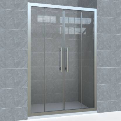 Picture of Shower Screen Hardware Set, Automotive Grade Toughened Glass, Matte Silver Aluminium Frame