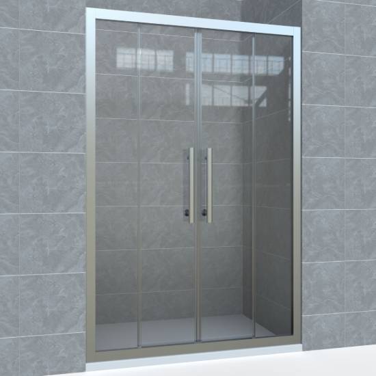 Picture of Shower Screen Hardware Set, Automotive Grade Toughened Glass, Matte Silver Aluminium Frame