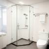Picture of Diamond Shape Hinged Door Shower Enclosure, 304 Stainless Steel 5-Piece Hardware
