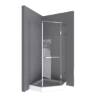 Picture of Diamond Shape Hinged Door Shower Enclosure, 304 Stainless Steel 5-Piece Hardware