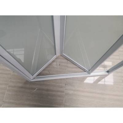 Caravan Folding Shower Door, Inward Opening with Travel Lock, Australian Standard