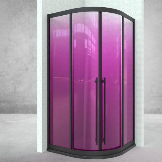 Picture of Custom Full Curved Aluminium Profile Toughened Glass Sliding Integrated Shower Enclosure