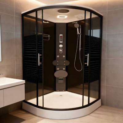 Custom Quadrant Integrated Shower Room, Complete with Shower Set, Shelf and Mirror