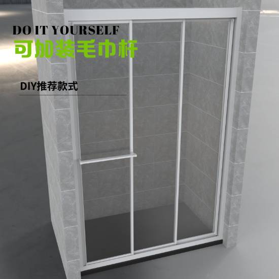 Picture of Custom Acrylic Sliding Shower Enclosure, Soft Close, Quiet, Shatter-Resistant