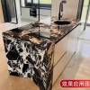 Picture of Bulgari Black Natural Marble Slab for Feature Walls, Round Dining Tables, Tableware Sets and Vanities