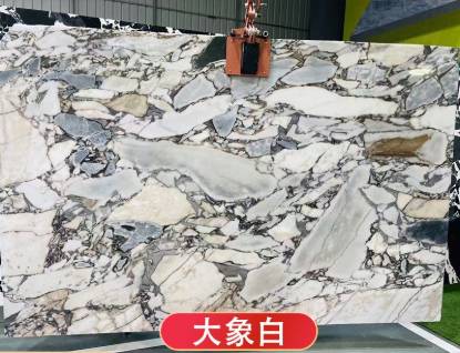 云浮大象白天然大理石客厅精装背景圆形餐桌家用轻奢高端异形茶几