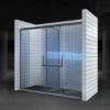 Picture of Custom T-Shape Dual Use Door Glass Partition, Stainless Steel Frame Sliding Shower