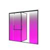 Picture of Custom T-Shape Dual Use Door Glass Partition, Stainless Steel Frame Sliding Shower