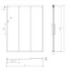 Picture of Custom-Size Small Bathroom Shower Screen, Three-Panel Linked Sliding Glass Door, Stainless Steel Frame